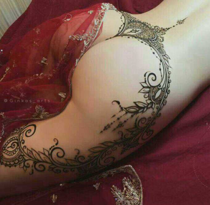 Romantic first night bridal henna body art - exclusive at Magical Waxing